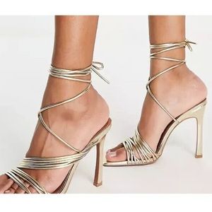 ASOS Design Gold Strappy Sandal